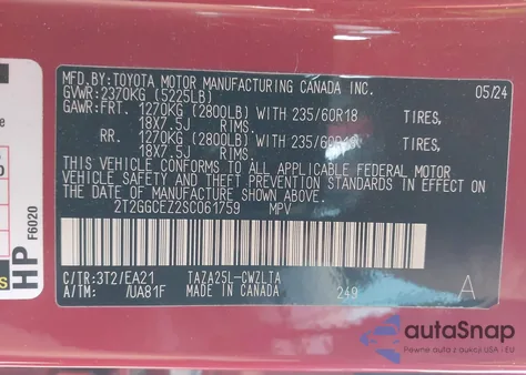 2025 Lexus Nx 350 Premium из США, поврежденный, VIN 2T2GGCEZ2SC061759